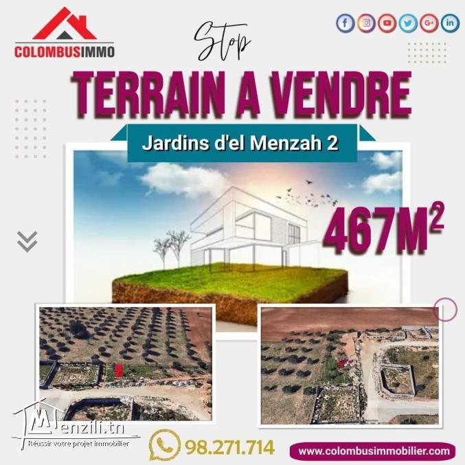 Terrain à Jardin d'El Menzah2