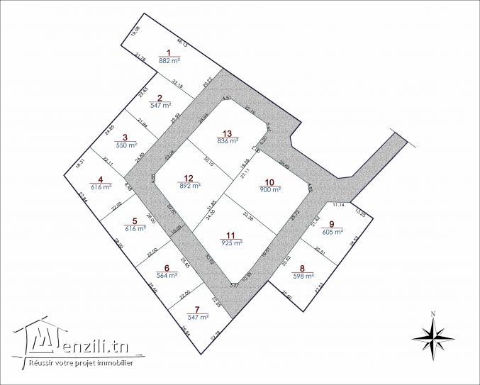 Lots de terrains à usage d'habitation