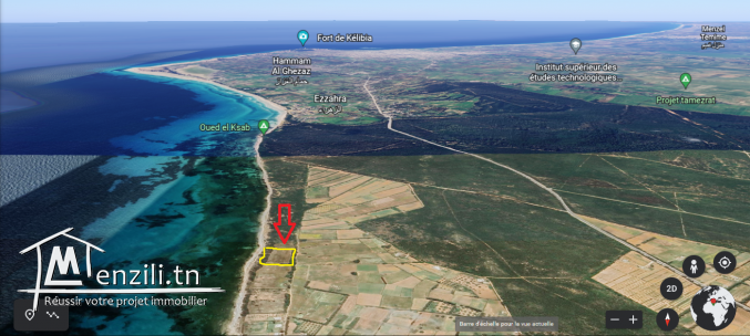 Terrain à vendre pieds dans l'eau à Kerkouan
