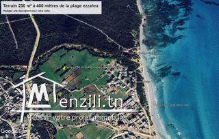 VT772Terrain d’habitation à 400 mètres plage Ezzahra hammam ghzeez