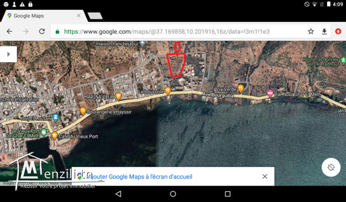 Des lots de terrain a vendre a Ghar El Melh