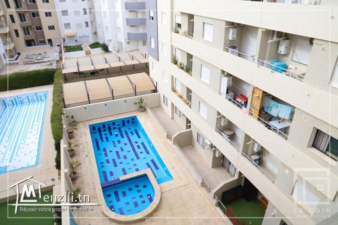 #appartement s+2 au 4 -ème étages d'une résidence avec piscine