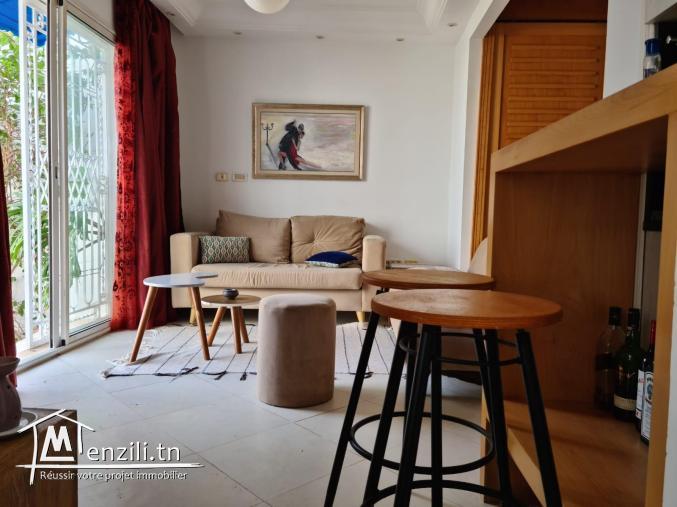 A louer a la Marsa bel appartement meublé avec jardin