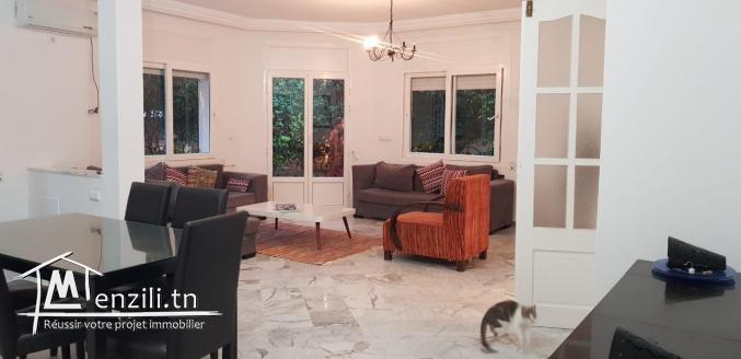 A louer à la marsa rez de chaussé meublé avec jardin