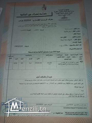 terrain jardin el menzah