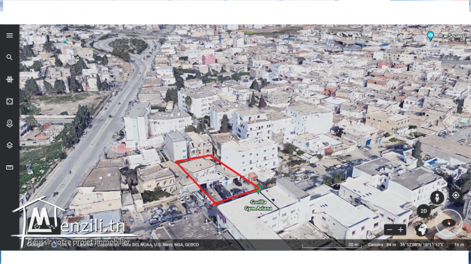 عقار بمساحة 400 متر مربع في اريانة