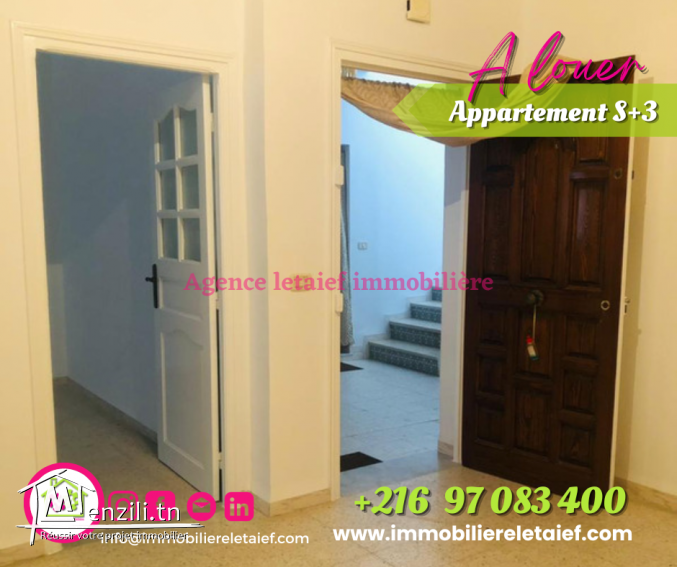 Appartement type S +3 à proximité du mosquée Fatma Ezahra