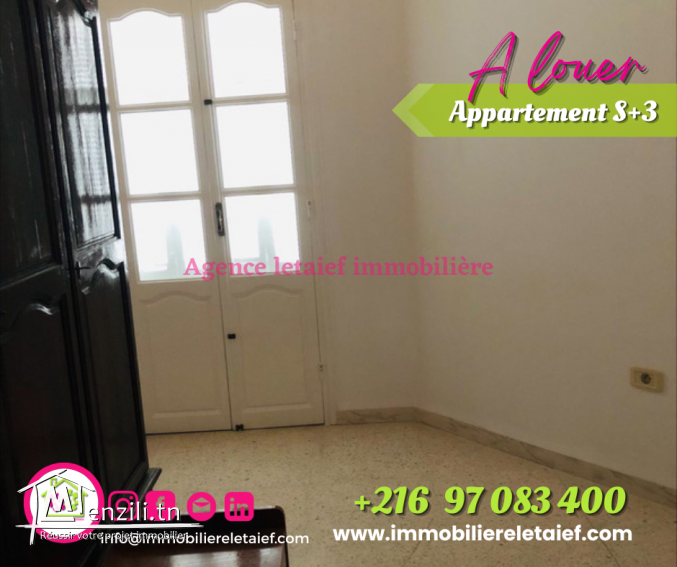 Appartement type S +3 à proximité du mosquée Fatma Ezahra