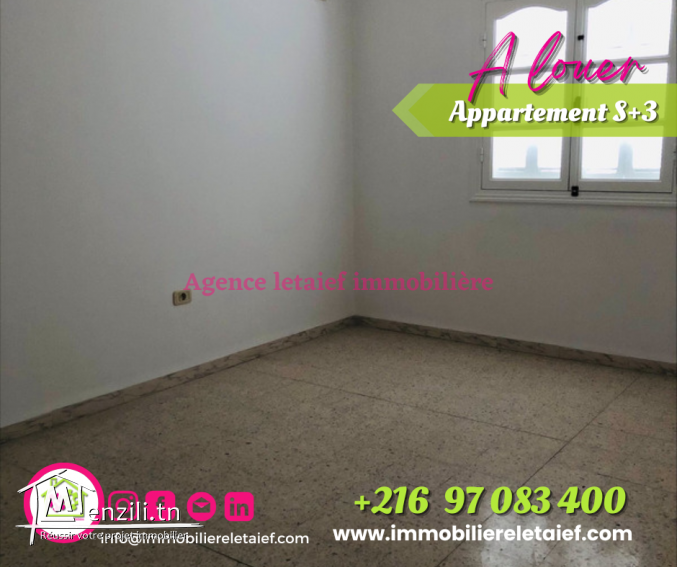 Appartement type S +3 à proximité du mosquée Fatma Ezahra