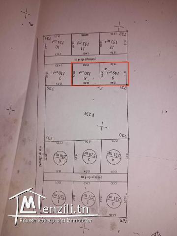 Deux terrains de 150m² à Omheni Menzel Bourguiba
