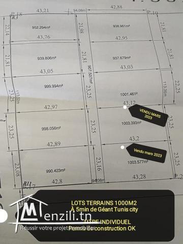 À vendre des terrains au ENNASER2 Futur jardin el MANZEH3 et des Terrains Mnihla