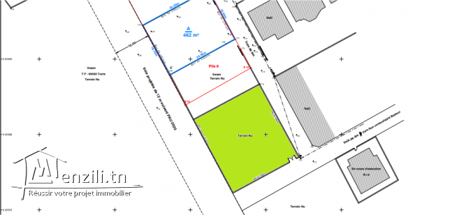 La soukra terrain 676 m2