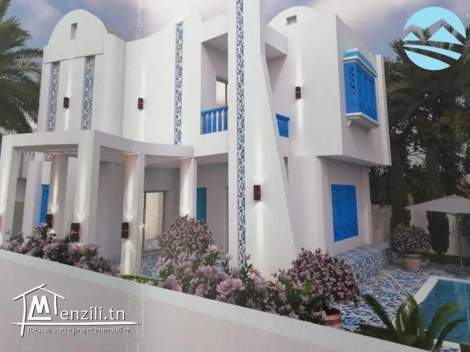 4 duplexe avec piscine style  "sidi bou said "  à kelibia
