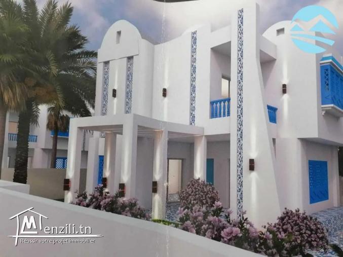 4 duplexe avec piscine style  "sidi bou said "  à kelibia