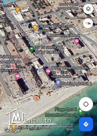 Terrain commerciale pied dans léau à hammam sousse kantaoui