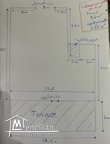 محل تجاري للكراء 275 متر مربع قلب مدينة بنزرت