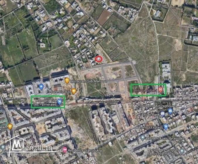 Terrain viabilisé la Soukra