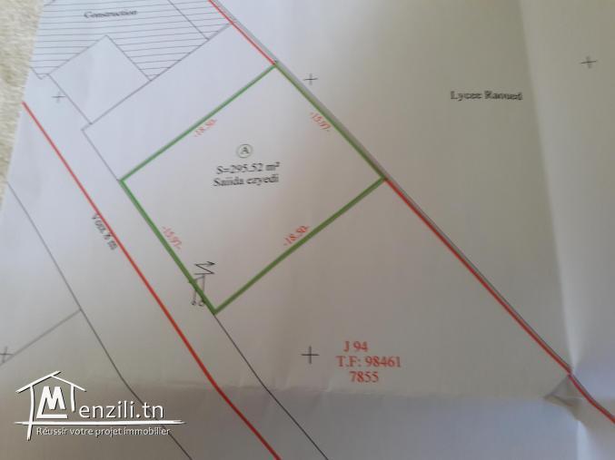 Vente terrain constructible raoued