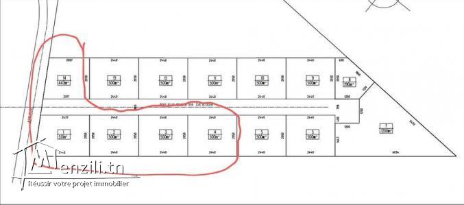 lotissement, Terrains de 500 m?tres carr?  a vendre a cot? d'?cole primaire Dhniba