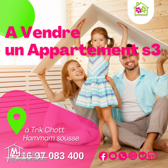 un Appartement de Type S3Trik Chott HammemSousse