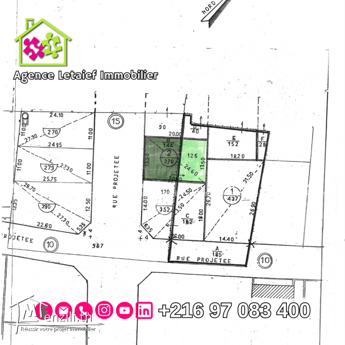 Terrain commercial à Bhaier Hammem Sousse