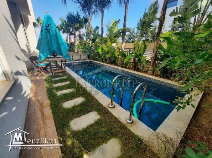 Rez de chaussée S4 meublé avec piscine à La Marsa MAL4285