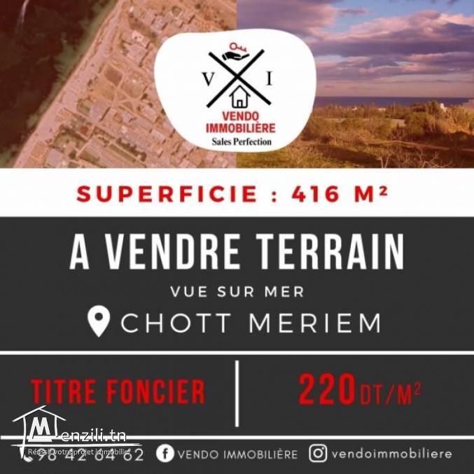 terrain de 417 m2 à vendre à Chott Meriem