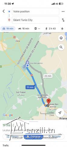 Terrain nu de 400 m2 à Sidi Thabet