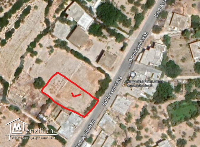 Terrain sur route principal du capzbib (bizert)810m²