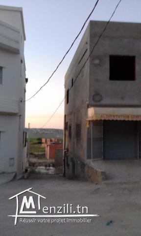 grande construction composé de 4 logement, 3 garage comercial. un garage pour voiture