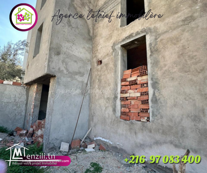 villa inachevée à vendre sahloul hammam sousse