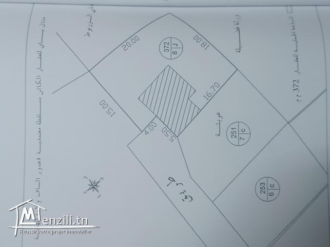 قطعة أرض للبيع 372م2 مع منزل s+1 في شاطئ سلقطة ☎️95445090☎️