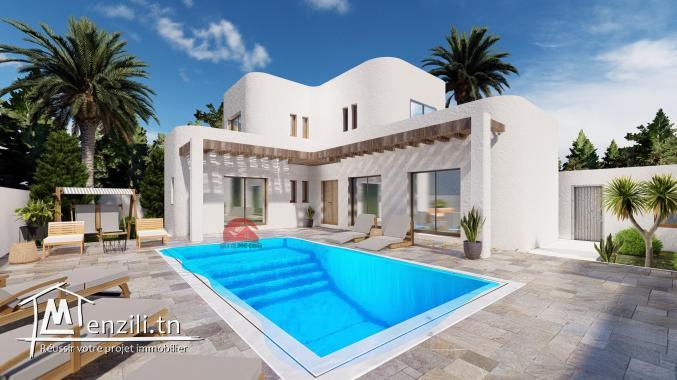 VILLA AVEC PISCINE À DJERBA ZONE URBAINE - TITRE BLEU - RÉF P553