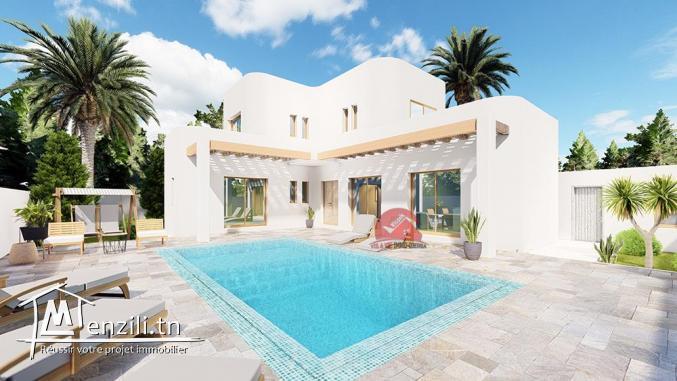 VILLA AVEC PISCINE À DJERBA ZONE URBAINE - TITRE BLEU - RÉF P553