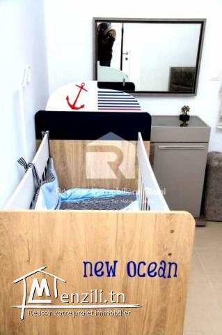 A louer par jour  un appartement S2 au 2éme étage situé à résidence Folla Chatt Mariem Sousse