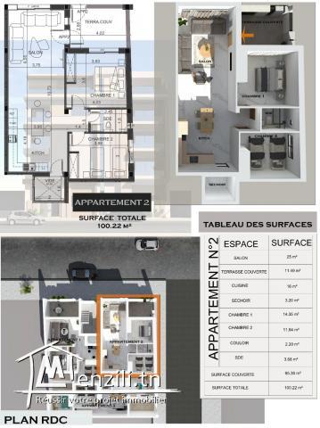 appartemnt s2 +3 a  vendre a kelibia