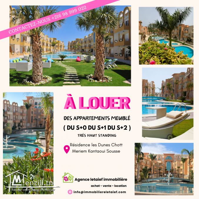 à louer S2 #vueJardin #meublé #hautstanding