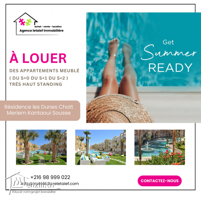 A louer  S0 meublé haut standing