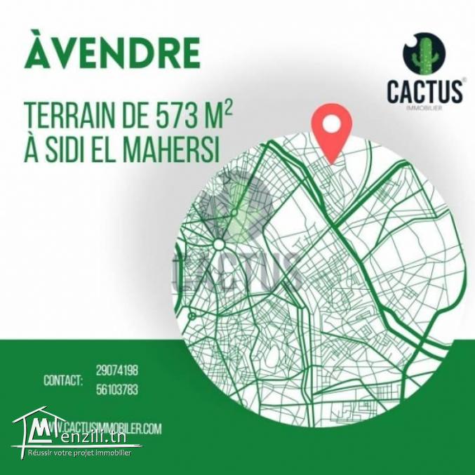 À vendre Terrain de 573 m² à Sidi mahrsi Nabeul.