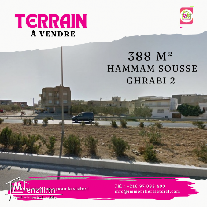 Terrain de 388 m2 a Hammam sousse ghrabi 2