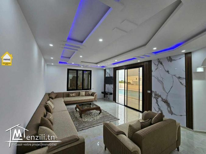 villa avec piscine meublée vue sur mer à Tezdaine Djerba pour vos vacances d’été Djerba 2024