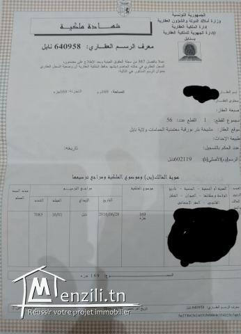 A ventre terrain 169 m²