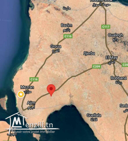 ارض للبيع في جربة مساحة  6111 متر مربع