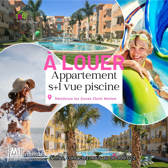 Un très beau studio S+1 richement meublé Vue Piscine