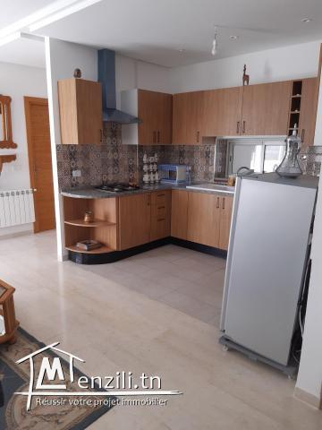 Appartement neuf Meublé étage villa Salon plus 2 chambres avec garage pour voiture 110dt la nuité...