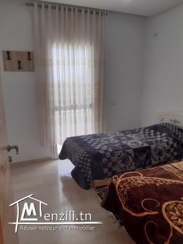 Appartement neuf Meublé étage villa Salon plus 2 chambres avec garage pour voiture 110dt la nuité...