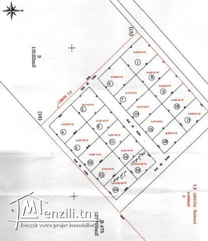 Terrain à Dar Allouche à 400 mètres de la plage