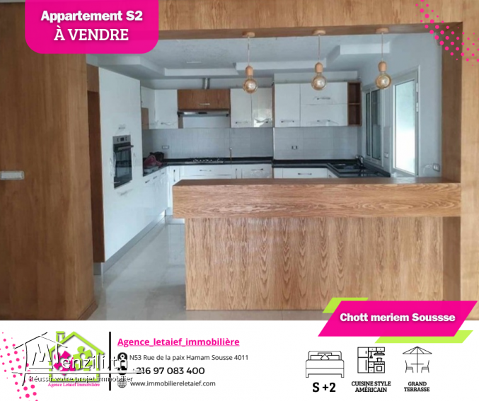 Appartement s+2chatt Meriem targui sousse