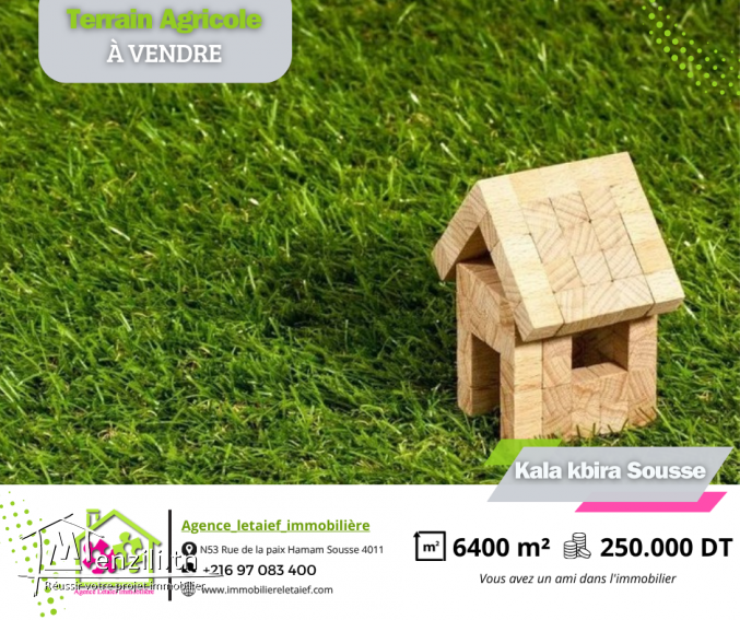 Terrain Agricole de  6400 m² àBourra  KalaKbira