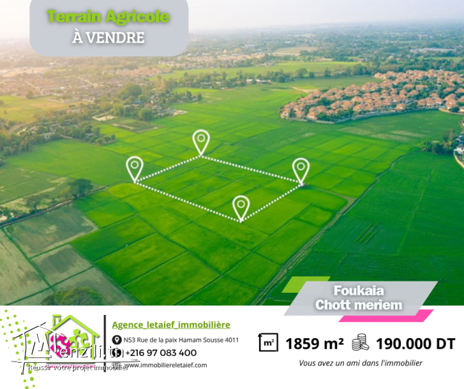 Terrain Agricole de #1859m²àFoukaia